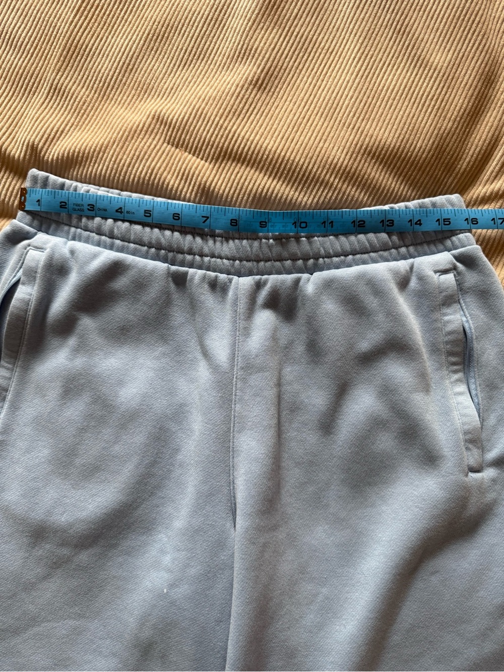 Adidas Light Blue Trefoil Fleece Lounge Sweat Shorts 9” Inseam Men’s Large - Picture 9 of 13